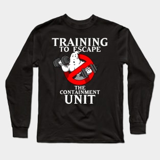 Ghost Training 80's Retro Paranormal Movie Gym Workout Meme Long Sleeve T-Shirt